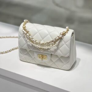 mini C with pearls white