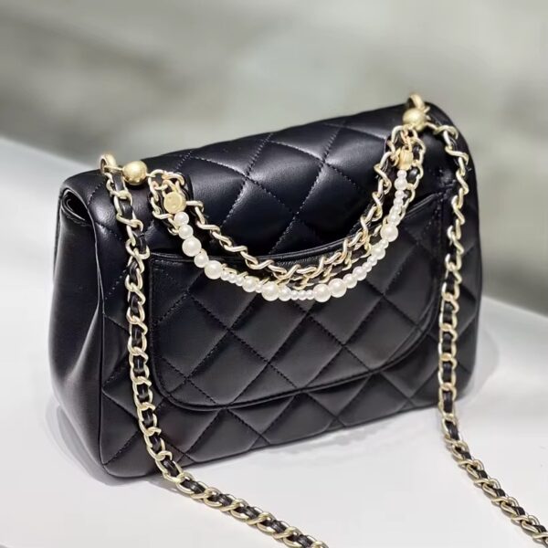 mini C with pearls black - Image 2