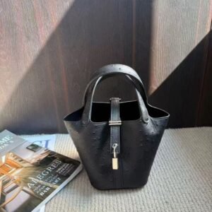 14 picotin ostrich black