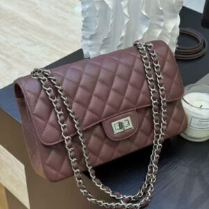 25 double flab caviar maroon