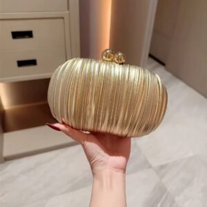Oval gold clutch