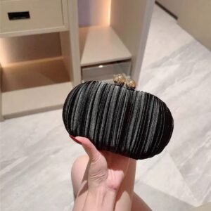 Oval blacl clutch